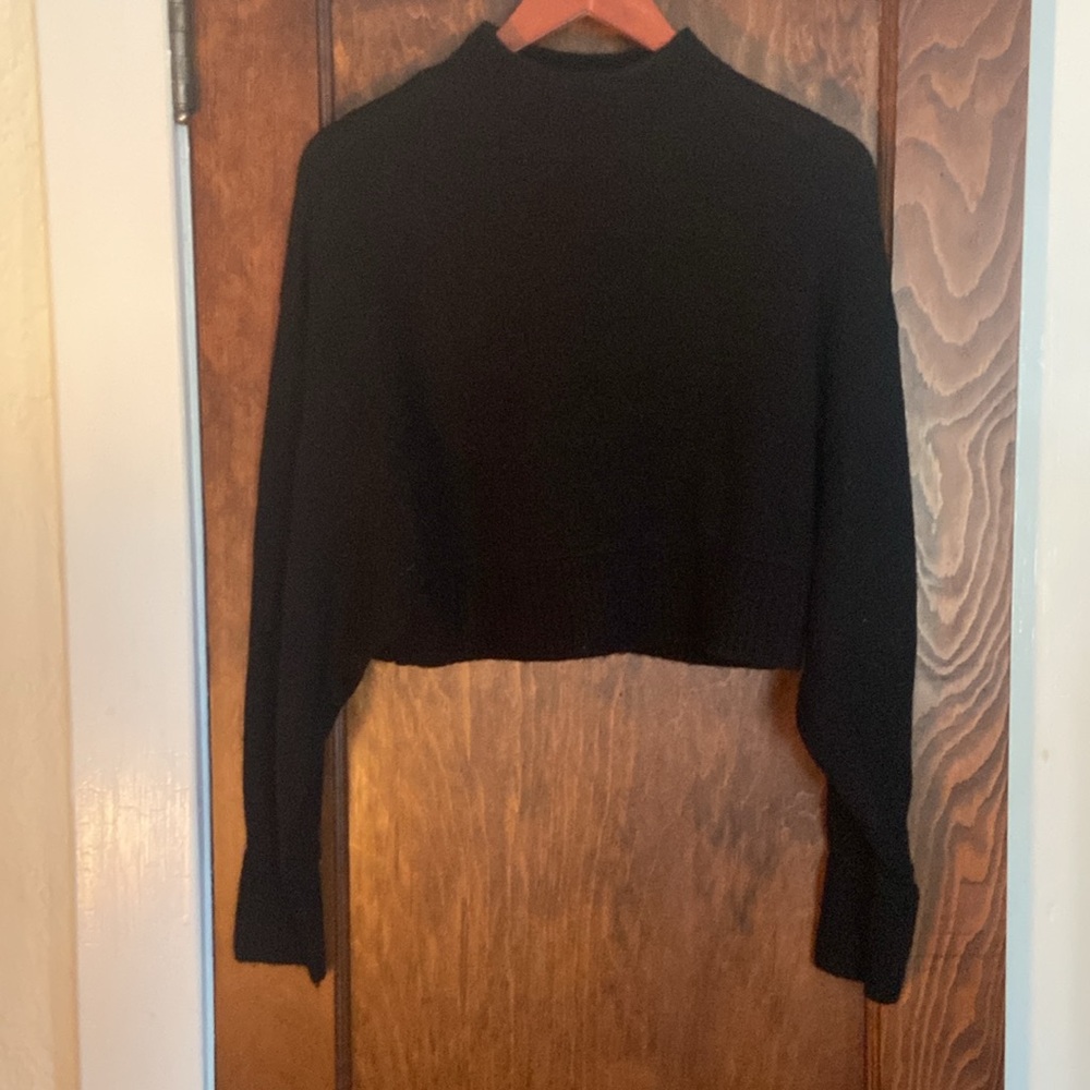 Bought in Barcelona - cropped drop shoulder mock turtleneck (wool alpaca blend)